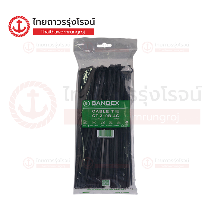 BANDEX เคเบิ้ลไทร์ดำ อย่างดี CT-310B-4C 12นิ้ว