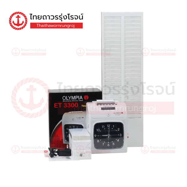 (ยกเลิกซื้อ-ขาย) OLYMPIA เครื่องตอกบัตร จอเข็มนาฬิกา 300คน ET3300 แถมบัตร2แพค แผงเสียบบัตร1แผง