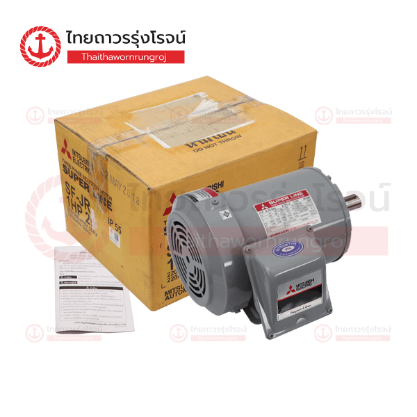 MITSUBISHI มอเตอร์ SF-JR(SFQR) 1HP 2P 380v 2890รอบ เพลา 19mm IP55