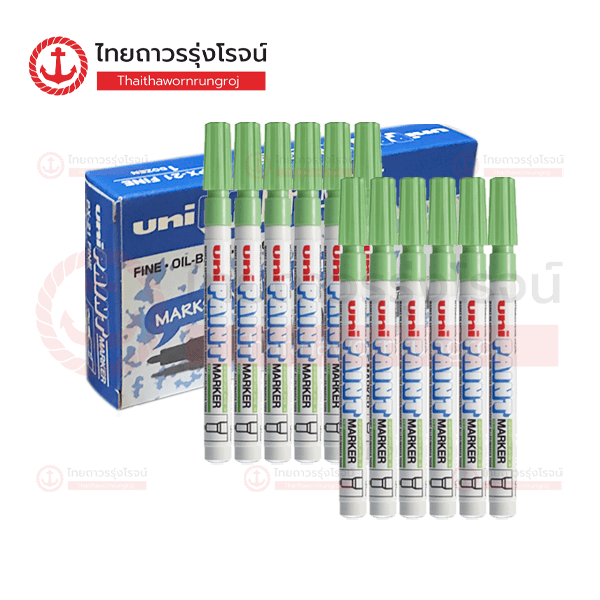 UNI PAINT มาคเกอร์แท่งเล็ก สีเขียวอ่อน 0.8-1.2mm PX-21