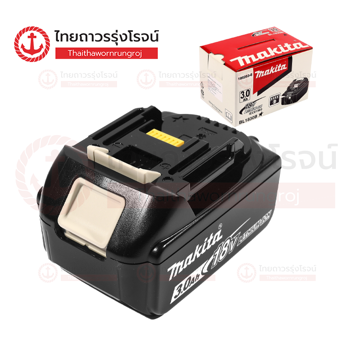 MAKITA แบตเตอรี่ LI-ION 18v 3.0ah BL1830B ไม่มีกล่องกระดาษ