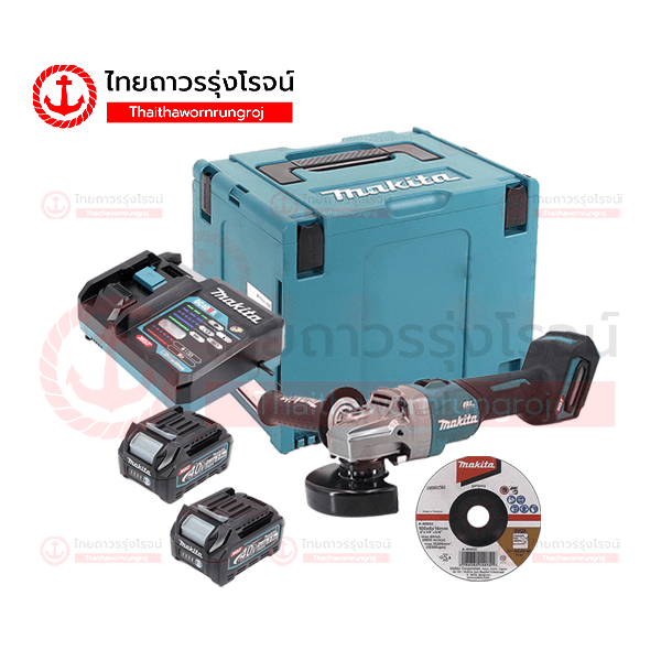 (D.) MAKITA เครื่องเจียร์ไร้สาย 4นิ้ว(100mm) 40v สวิตช์สไลด์บน BLM AFT C1xB2x2.5ah GA006GD201 (ครบชุด+MAKPAC TYPE4)*