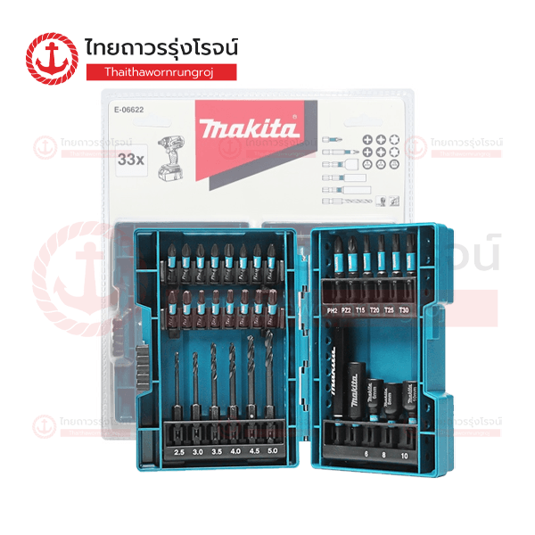 MAKITA IMPACT BLACK ชุดดอกไขควง 33ชิ้น พร้อมกล่องพับ E-06622