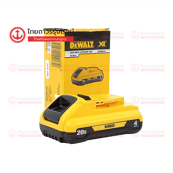 DEWALT แบตเตอรี่ LI-ION Max Compact 18-20v 4.0Ah DCB240-B1 กล่องกระดาษ