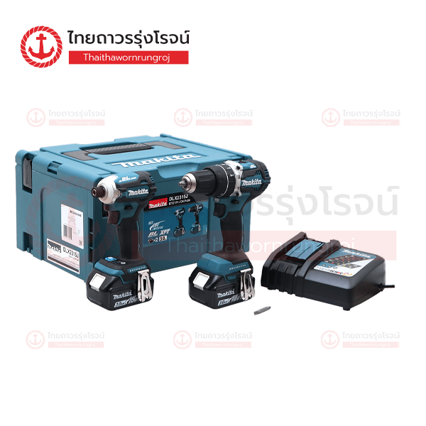 MAKITA COMBO ชุดสว่านไร้สาย 18v DHP484/DTD171 C1xB2x3.0ah DC18RC TYPE3 DLX2315J (ครบชุด+MAKPAC TYPE3)*