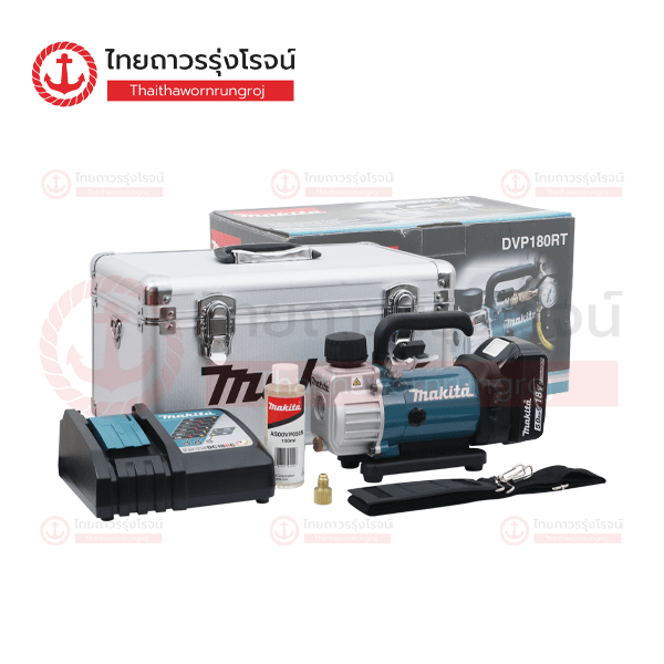 MAKITA แวคคั่มปั๊มไร้สาย 18v 50ลิตร/นาที C1xB1x5.0ah DC18RC DVP180RT (ครบชุด+กล่องอลูมิเนียม)*