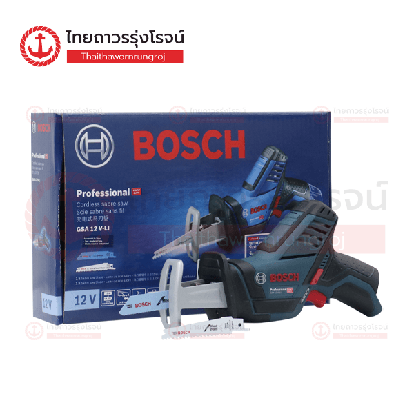 BOSCH เลื่อยชักไร้สาย 12v GSA12v-LI ไม้65mm เหล็ก 50mm 060164L9L2 (เครื่องเปล่า)* กล่องกระดาษ HD