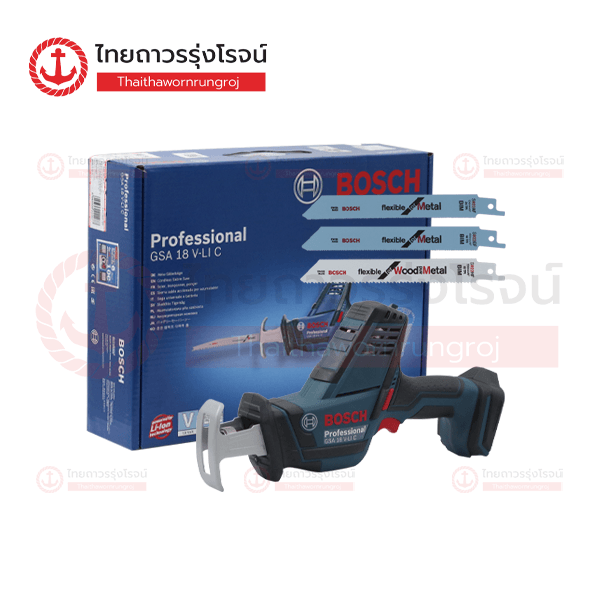 BOSCH เลื่อยชักไร้สาย 18v GSA18v-LI C ไม้200mm เหล็ก100mm 06016A5080 (เครื่องเปล่า)* กล่องกระดาษ HD