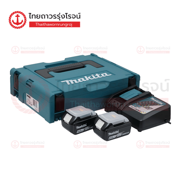 MAKITA ชุดแบตเตอรี่ 18v C1xB2x6.0ah DC18RC แท่นชาร์จเร็ว MAKPAC TYPE1 MKP1RG182 191K87-0