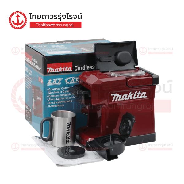 MAKITA เครื่องชงกาแฟไร้สาย สีแดง พร้อมถ้วย 18v DCM501ZAR (เครื่องเปล่า)*