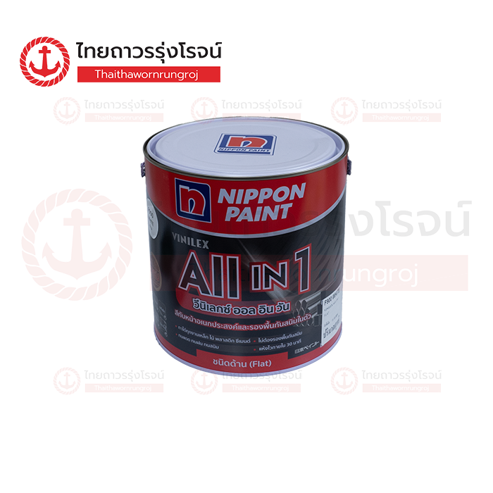 NIPPON VINILEX สีรองพื้นและทับหน้า ALL IN 1 ด้าน White F900 3ลิตร