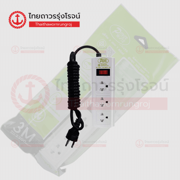 DATA ปลั๊กคอม 3ช่อง 1สวิตช์ 3เมตร มอก. สีขาว SK315