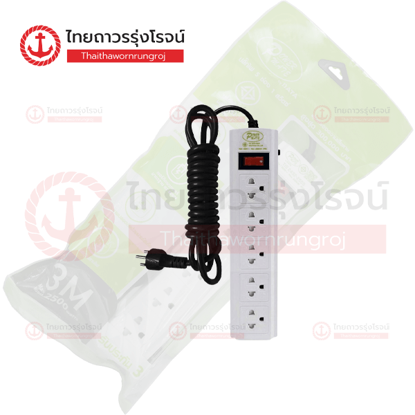 DATA ปลั๊กคอม 5ช่อง 1สวิตช์ 3เมตร มอก. สีขาว SK515