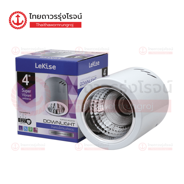 LEKISE โคมดาวไลท์ แบบติดลอย 4นิ้ว ทรงกลม สีขาว 3010006