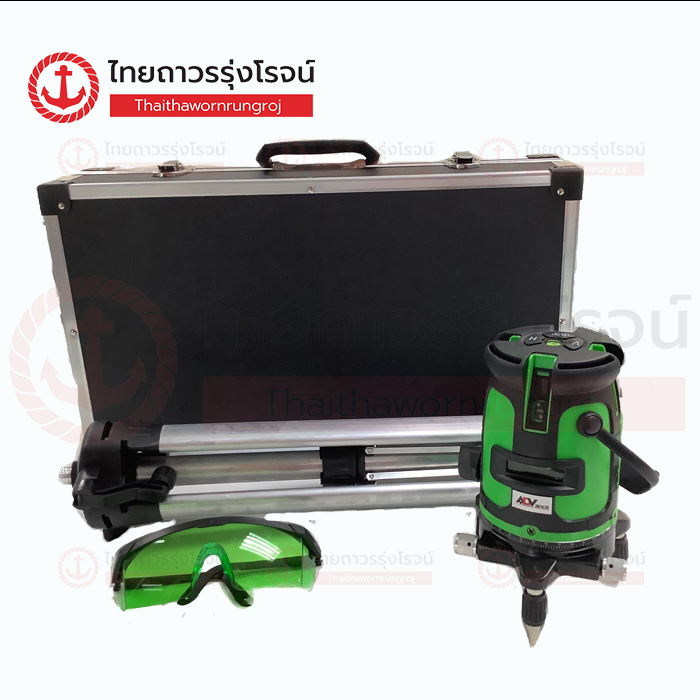 ADV เลเซอร์วัดระดับ แบบกลม พร้อมขาตั้ง 5เส้น 1แกน แสงสีเขียว BG 660nm 150mw 5beams