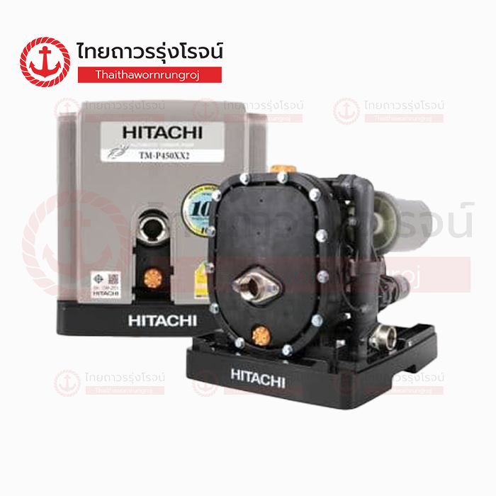 HITACHI ปั๊มน้ำอัตโนมัติ แรงดันคงที่ 2ใบพัด แบบเหลี่ยม TURBINE TYPE TM-P450XX2 450w