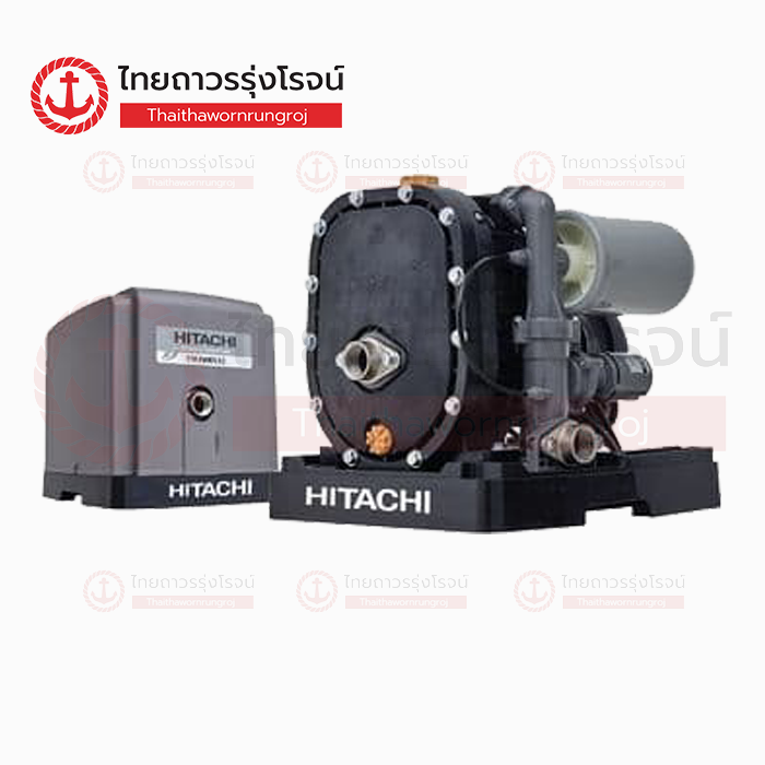 HITACHI ปั๊มน้ำอัตโนมัติ แรงดันคงที่ 2ใบพัด แบบเหลี่ยม TURBINE TYPE TM-P600XX2 600w