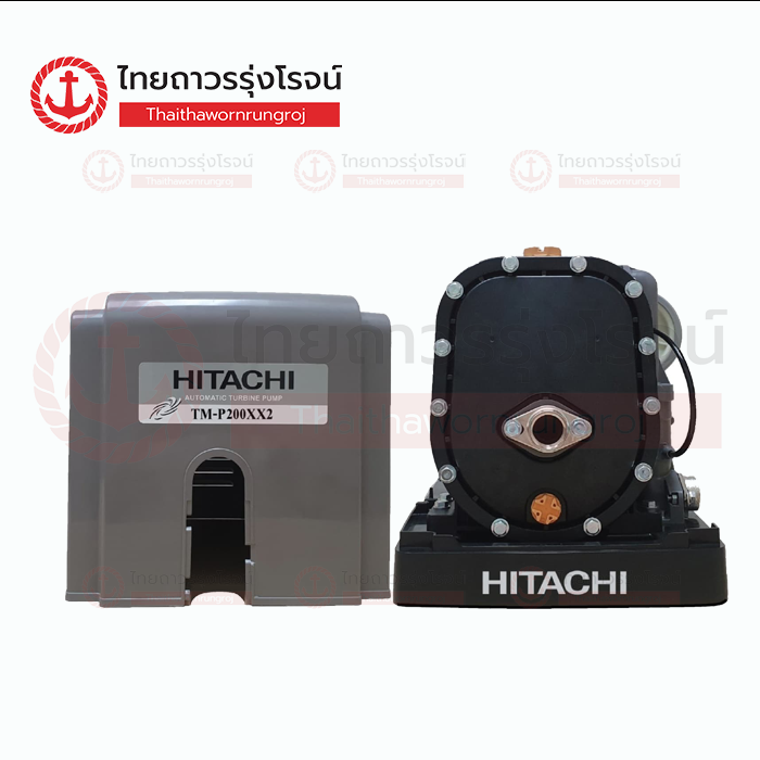 HITACHI ปั๊มน้ำอัตโนมัติ แรงดันคงที่ 2ใบพัด แบบเหลี่ยม TURBINE TYPE TM-P200XX2 200w