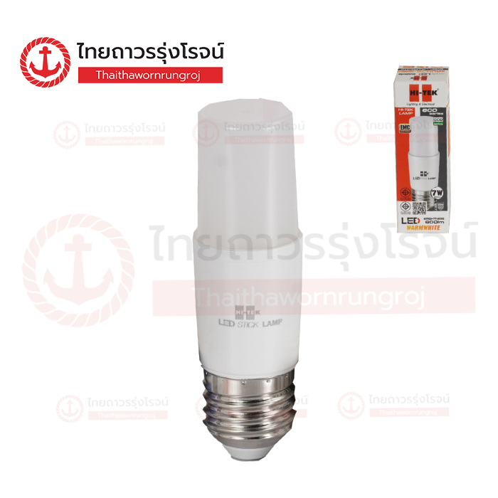 HI-TEK หลอดไฟ LED E27 ECO แบบแท่ง 7w วอร์มไวท์ HLLES2707W