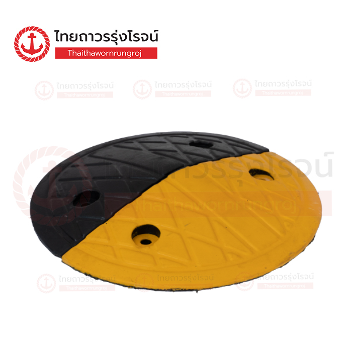 FRIENDLY ปิดหัวปิดท้ายยางชลอความเร็ว กว้าง 35cm สีเหลือง ไม่มีแถมพุก 175x350x45mm 1.6kg SH-17C 