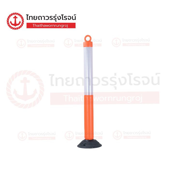 FRIENDLY เสาจราจร ล้มลุก มีแถบ สีแดง ฐานสีดำ มีห่วงคล้อง 120cm 26x26cm 2.95kg WP-120FP