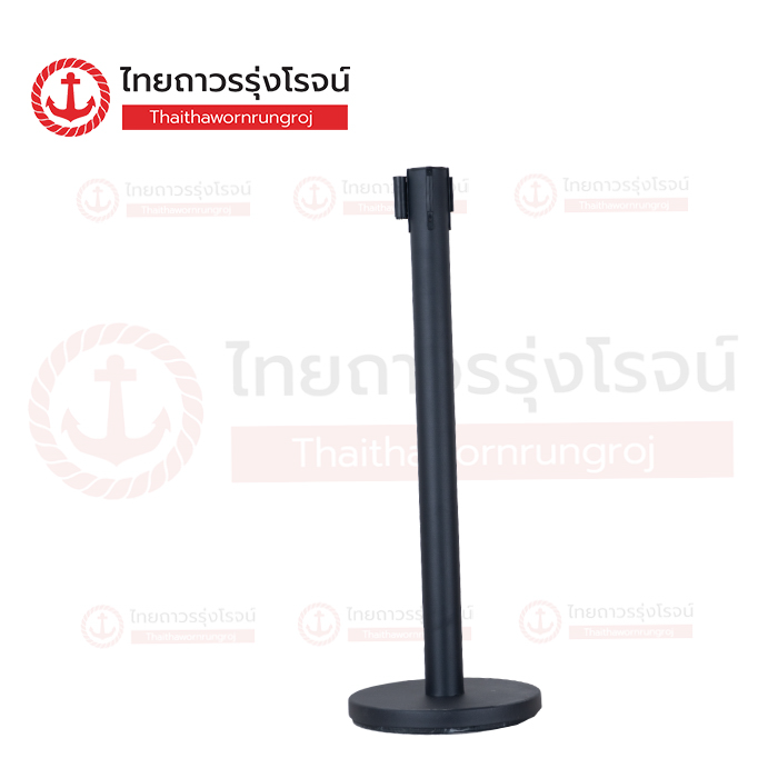 FRIENDLY เสากั้นทางเดินสแตนเลส สีดำ สายดำ สูง 90cm สาย 2เมตร 6.8kg SC-22-C