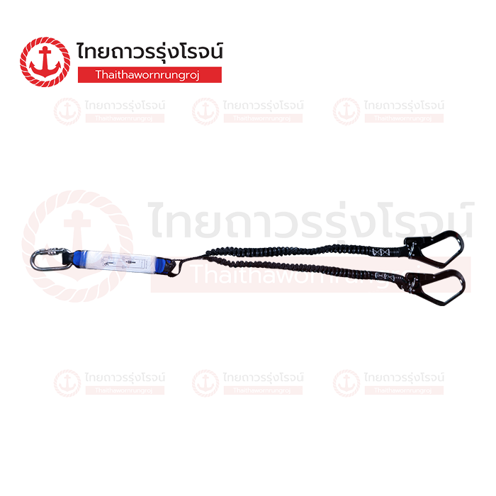 FRIENDLY ตะขอเซฟตี้+สายโพลีเอสเตอร์ สีดำ 1ห่วง 2ตะขอใหญ่ มีซับแรงกระแทก แบบมีเด้งกลับ ZY-008